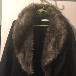 JUSTFAB Fur Collar Coat never been worn with tags